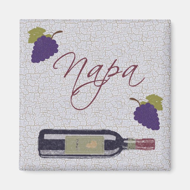 Napa Vintage Vin Flaska Magnet (Framsidan)