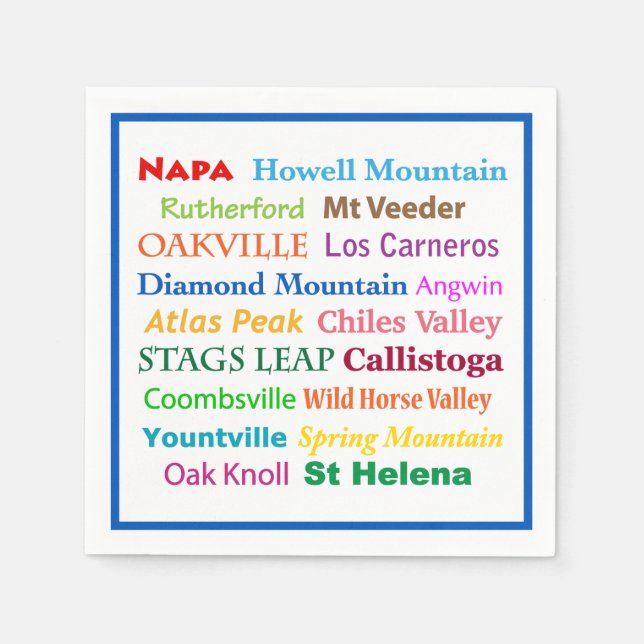 Napa Wine Country Servetter (Framsidan)