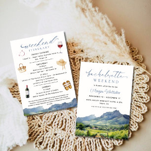Napa Winery Bachelorette Helg & Itinerary Inbjudningar