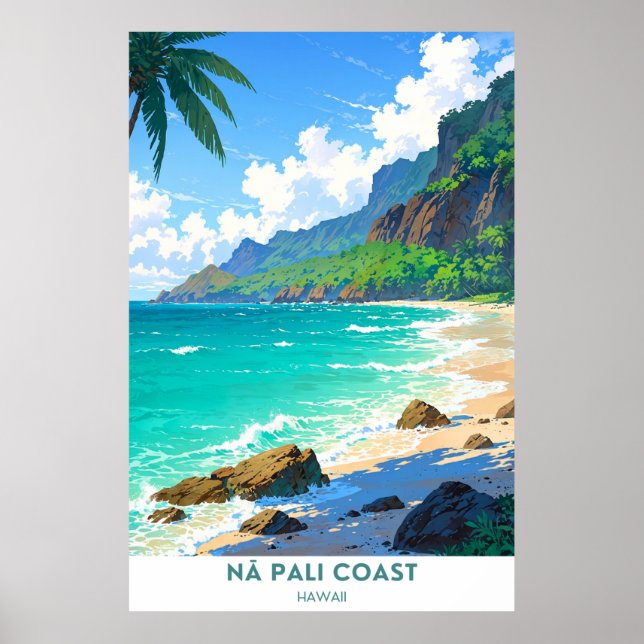 Nāpali Kusten, State Wilderness Park, Hawaii Poster (Framsidan)