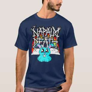Napalm Död Rainbow Bunny Rosa Funny T Shirt
