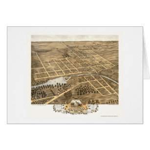 Naperville IL panorama- karta - 1869 Hälsningskort