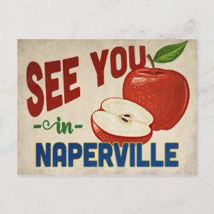 Naperville Illinois Apple - Vintage resor Vykort