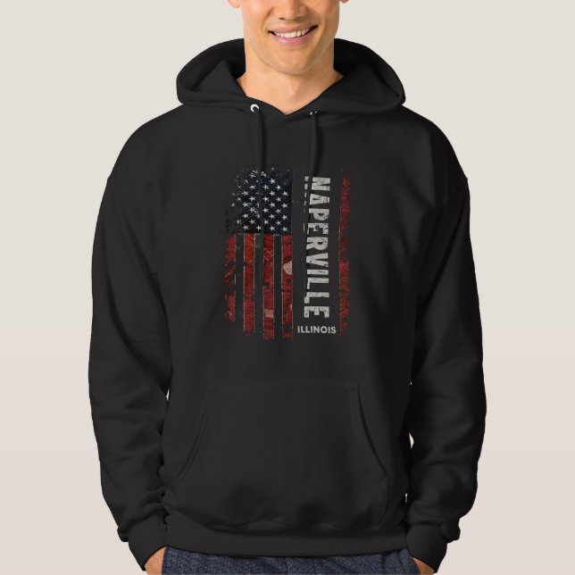 Naperville Illinois Hoodie (Framsida)