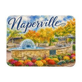 Naperville Illinois Maskros Springbrunn Riverwalk Magnet