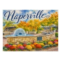 Naperville Illinois Maskros Springbrunn Riverwalk