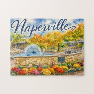 Naperville Illinois Maskros Springbrunn Riverwalk Pussel
