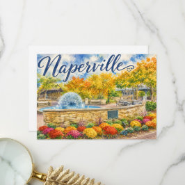 Naperville Illinois Maskros Springbrunn Riverwalk Tack Kort