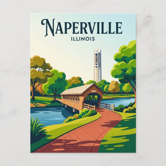 Naperville Riverwalk USA Vykort (Framsida)