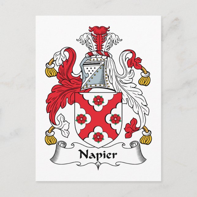 Napier Family Crest Vykort (Framsida)