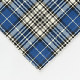 Napier Klan Royal Blue, Black and White Tartan Fleecefilt