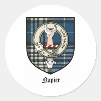 Napier Klan Vapensköld Badge Tartan Runt Klistermärke