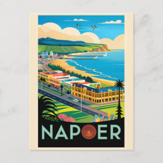 Napier Nya Zeeland Retro Resemallar Poster Konst Helg Vykort