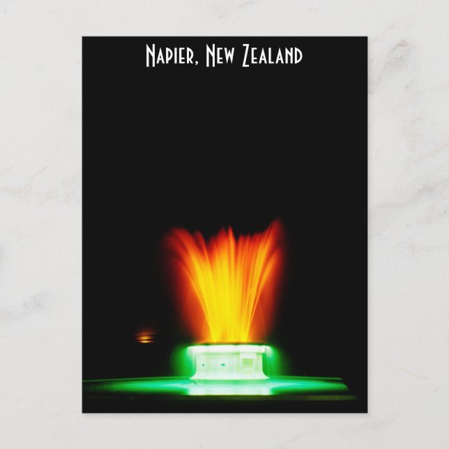 Napier NZ fontän Vykort (Framsida)