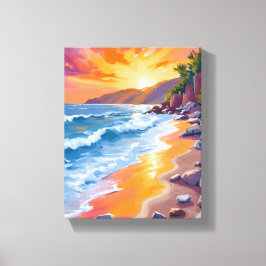Napili Bay Sunset Maui Hawaii Painting Canvastryck