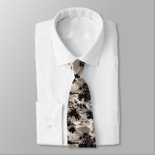 Napili Bay Tropical Hawaiian Taupe och Black Slips