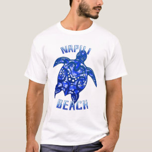 Napili Beach Hawaii Vacation Tribal Turtle T Shirt