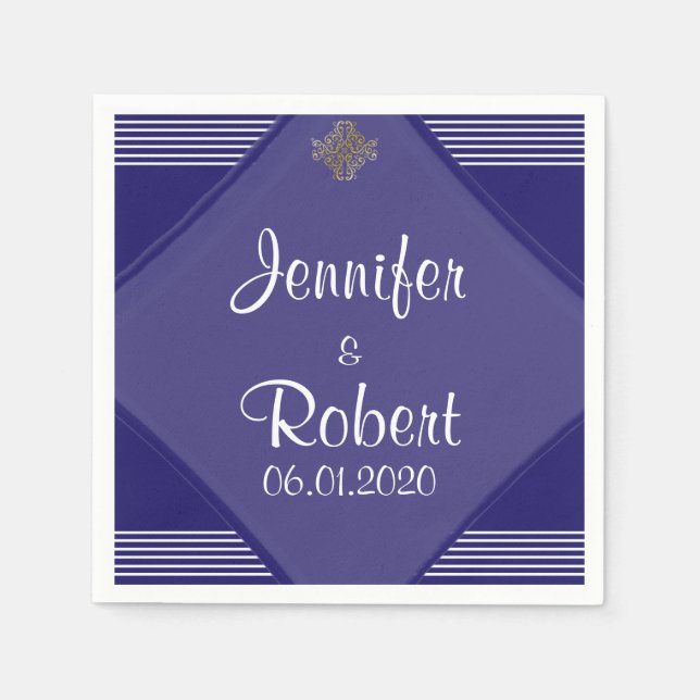 Napkin Art Deco Posh Bröllop Napkin Pappersservett (Framsidan)