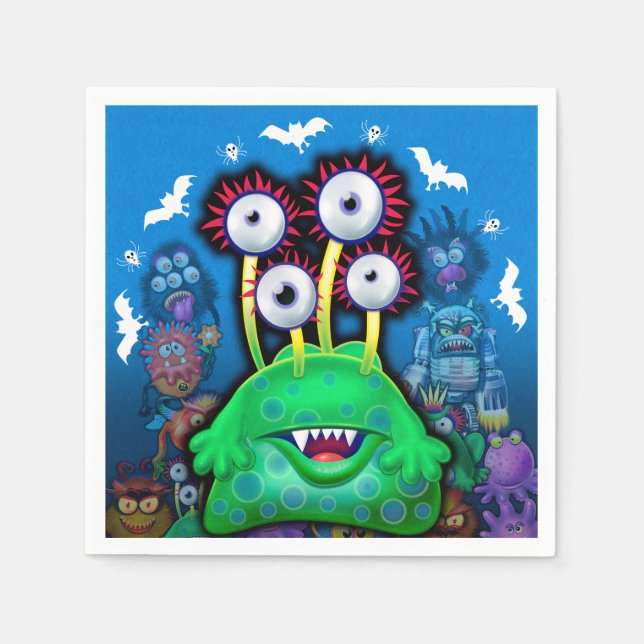 Napkin för Halloween fest-monster Pappersservett (Framsidan)