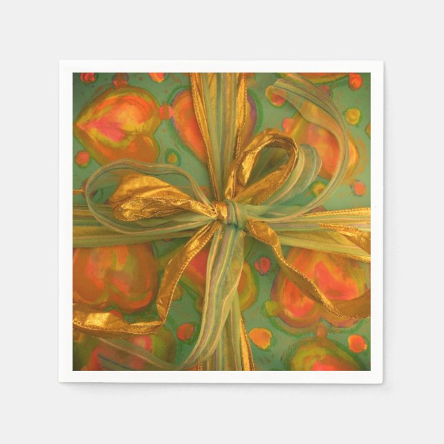 Napkin förekommer i hjärta och bågar och grönt pappersservett (Framsidan)