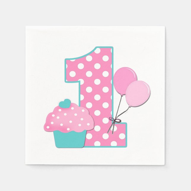 Napkin/första födelsedagen pappersservett (Framsidan)