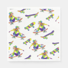 Napkin Girl Skateboarder Pappersservett