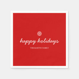 Napkin glad helg-skript Red Pappersservett