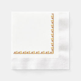 Napkin - Golden Vinkla Järn Löv Pappersservett