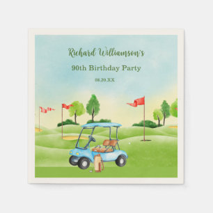 NAPKIN Golf Cart Scenic Anpassad 90-årsdag Pappersservett