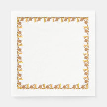 Napkin - Gräns i Golden Vinkla Järn Löv