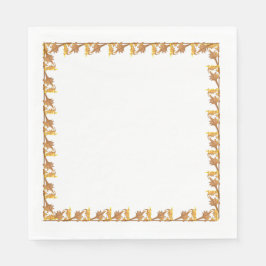 Napkin - Gräns i Golden Vinkla Järn Löv Pappersservett