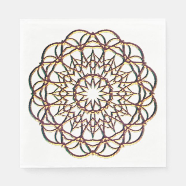 Napkin med Guld-design som liknar Snöre Pappersservett (Framsidan)