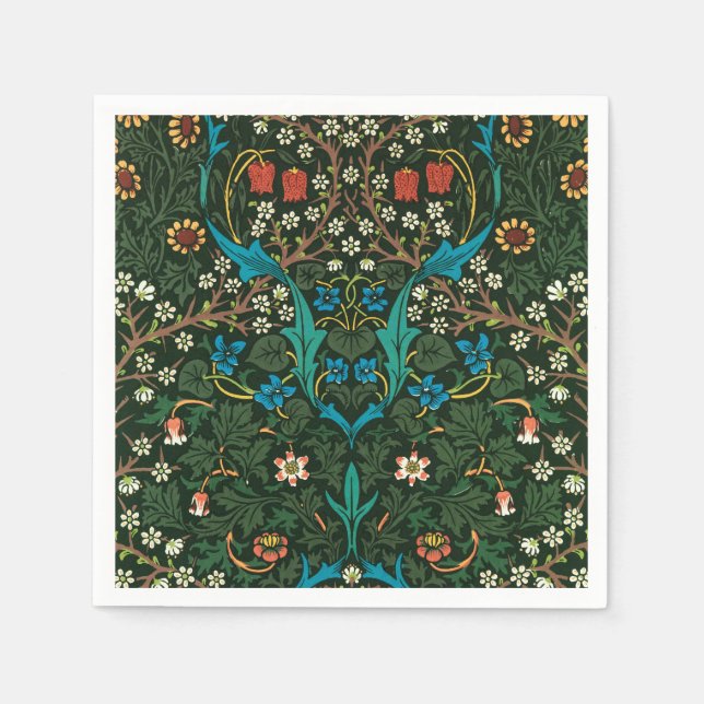 NAPKIN MED WILLIAM MORRIS "TULIPS" DESIGN PAPPERSSERVETT (Framsidan)