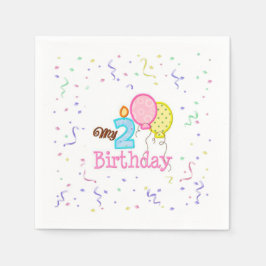 Napkin/Min andra födelsedag med Konfetti Pappersservett