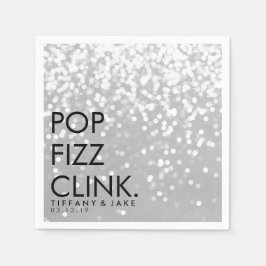 Napkin - mousserande Pop Fizz Clink Silver Pappersservett