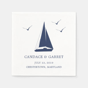 Napkin Nautical Segelbåt Coctail Pappersservett