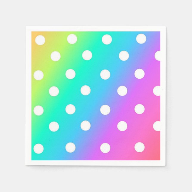 Napkin/Rainbow och Polka dots Pappersservett (Framsidan)