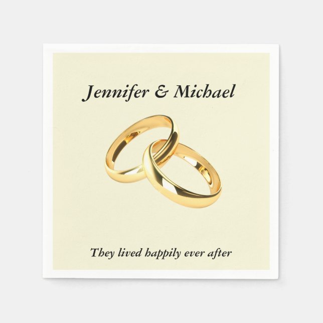Napkin Wedding Reception Ringar personalize Pappersservett (Framsidan)