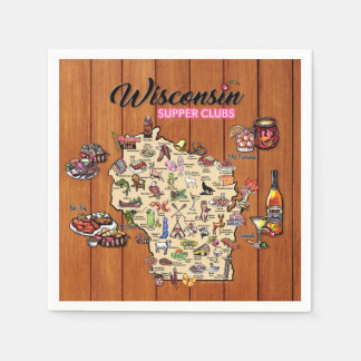 Napkin - Wisconsin Supper Club Map - Series 1 Pappersservett