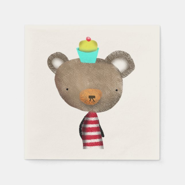 Napkins Bear och cupaka Pappersservett (Framsidan)