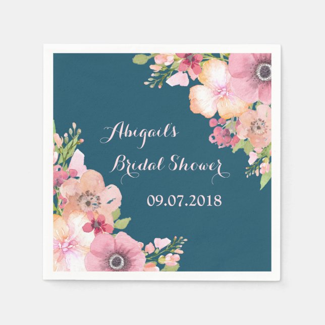 Napkins, blå Rosa Möhippa Pappersservett (Framsidan)