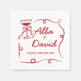 Napkins Bröllop Namn Whimsical Hand plockade Pappersservett