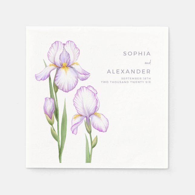 Napkins for a Modern Wedding.  Pappersservett (Framsidan)