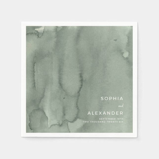 Napkins for a Modern Wedding.  Pappersservett (Framsidan)