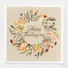 Napkins för andningsutandning i happy thanksgiving pappersservett