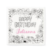 Napkins för anpassad Blommigt