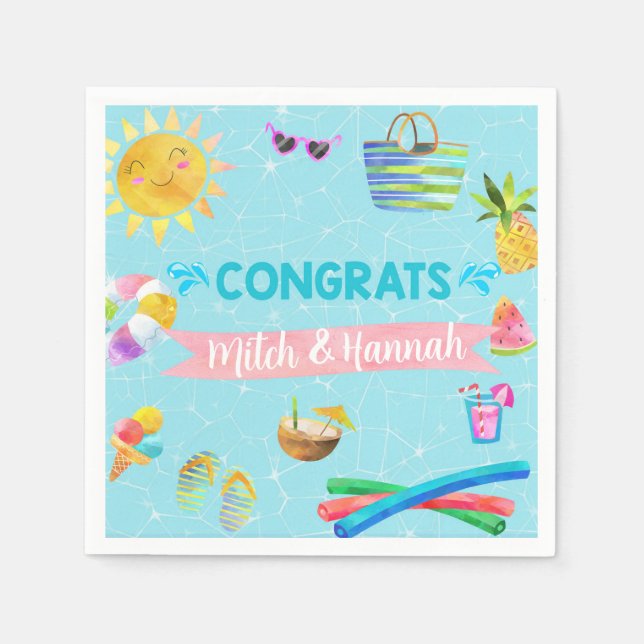 Napkins för babyduschmöss i bassäng. pappersservett (Framsidan)