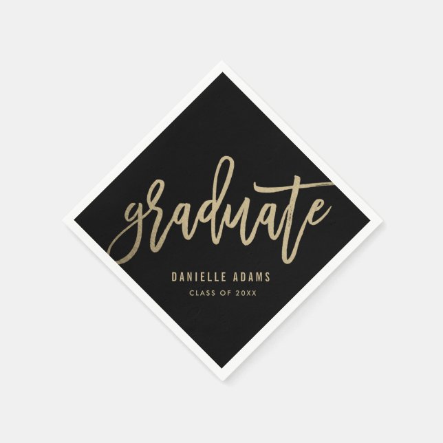 Napkins för FÄRG Studentfest i guld Push EDITABLE Pappersservett (Hörn)