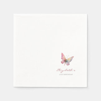 Napkins for Girls' Butterfly-themed Födelsedagsfes Pappersservett