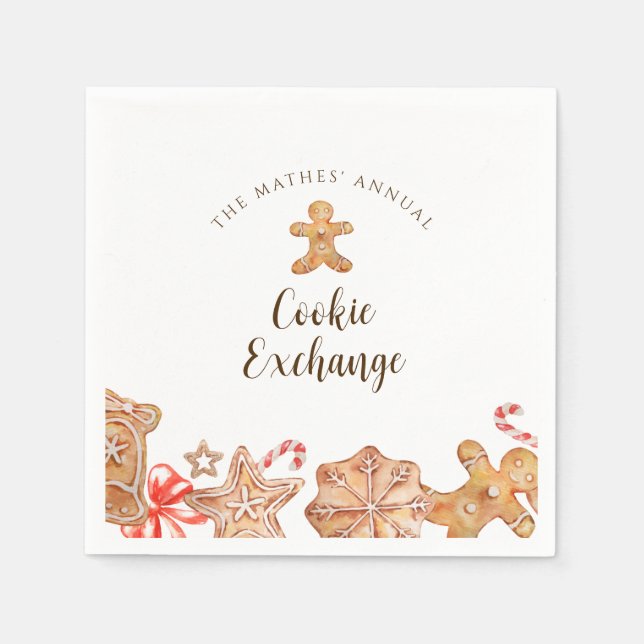 Napkins för Julfest av cookie Exchange Pappersservett (Framsidan)